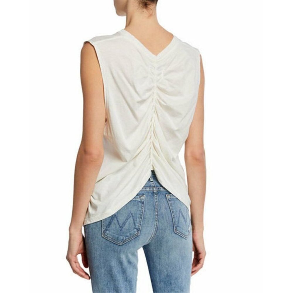 CURRENT/ELLIOTT The Pleated Back  Muscle Tee Star White ( 1 )